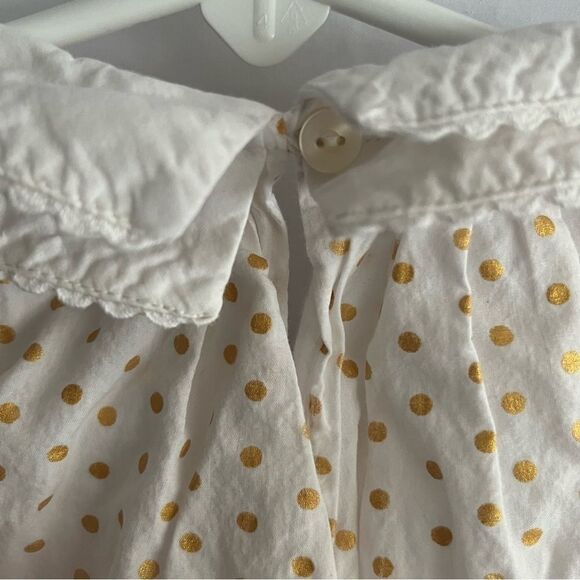 Kid's Ruby & Bloom Cream & Gold Polka Dot Long Sleeve Top - Picture 6 of 8